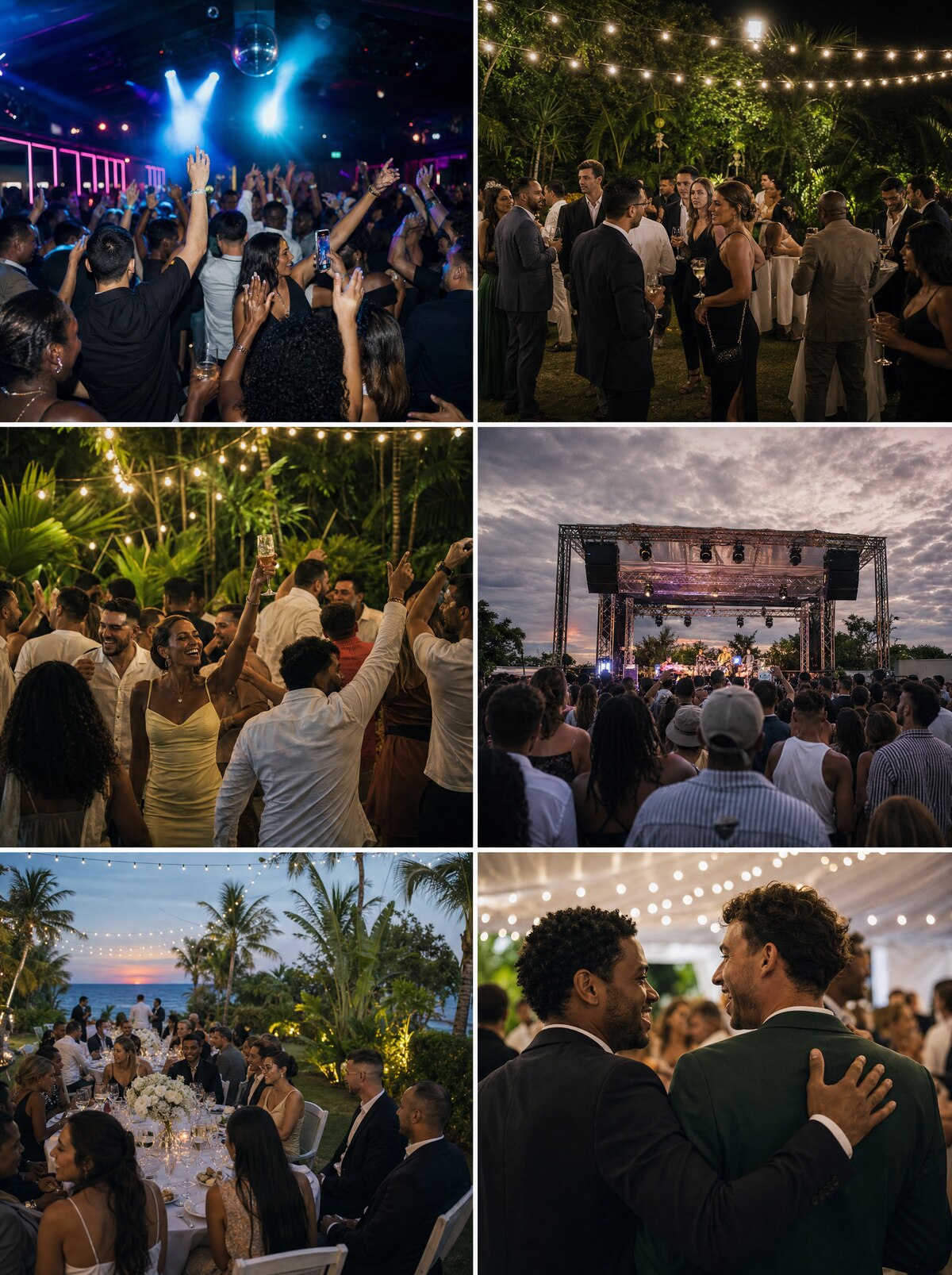 Collage de prestations Rhums Event : club, cocktail, festival et mariage à La Réunion et à l'international